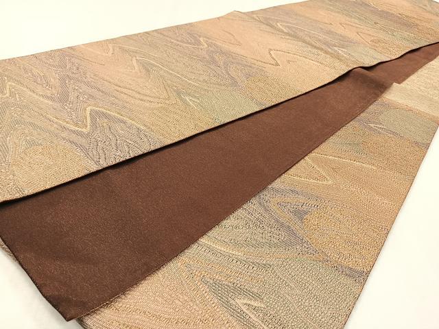 平和屋着物◎六通柄袋帯 霞文 金糸 正絹 逸品 CAAX2819id