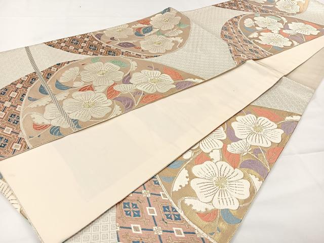 平和屋着物◎六通柄袋帯 唐織 天井花文 金銀糸 正絹 逸品 CAAX2928id