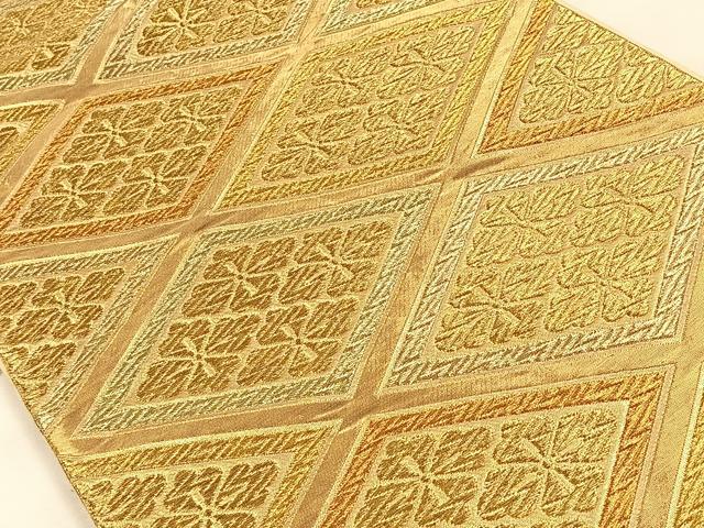平和屋着物◎六通柄袋帯 花菱文 金糸 正絹 逸品 CAAX2967id