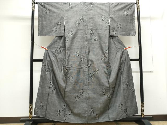 平和屋着物●本場大島紬 9マルキ 人物文 正絹 逸品 CAAX3059th