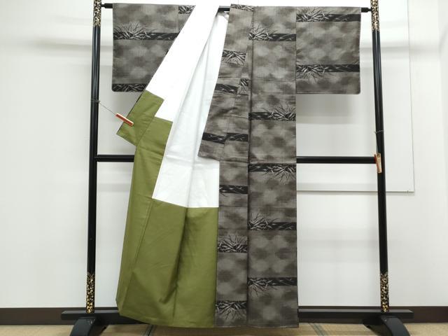 平和屋着物●本場大島紬 7マルキ 草葉文 正絹 逸品 未使用 CAAX3077th