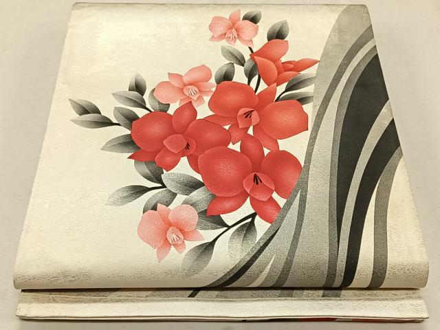平和屋着物◎太鼓柄袋帯 流線花文 正絹 逸品 CAAX3268qv