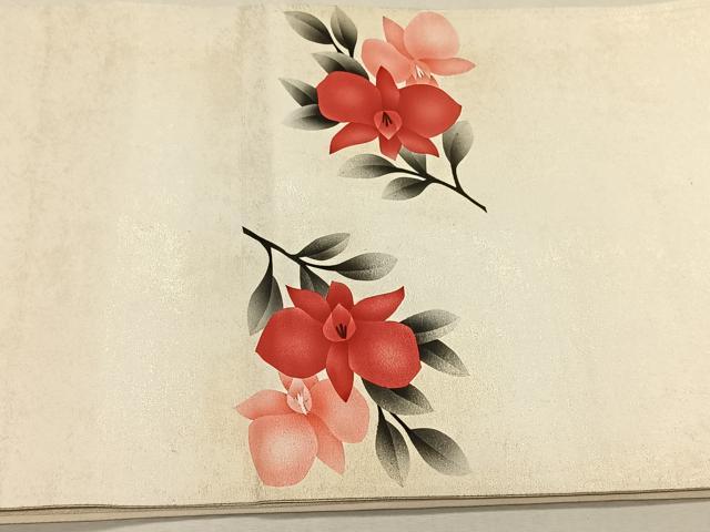平和屋着物◎太鼓柄袋帯 流線花文 正絹 逸品 CAAX3268qv