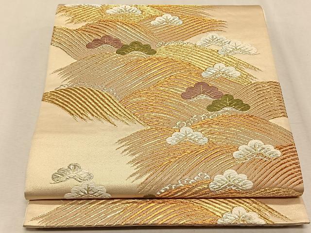 平和屋着物◎六通柄袋帯 唐織 浜松文 金銀糸 正絹 逸品 CAAX3355qv
