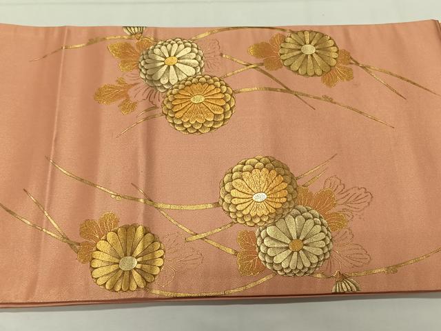 平和屋着物◎太鼓柄袋帯 刺繍 菊 金彩 正絹 逸品 CAAX3594qv