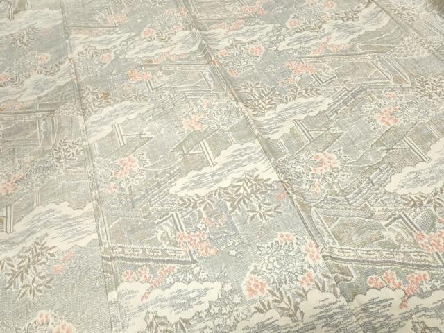 平和屋着物■上質な紬 雲取り風景文 正絹 逸品 CAAX3649ev