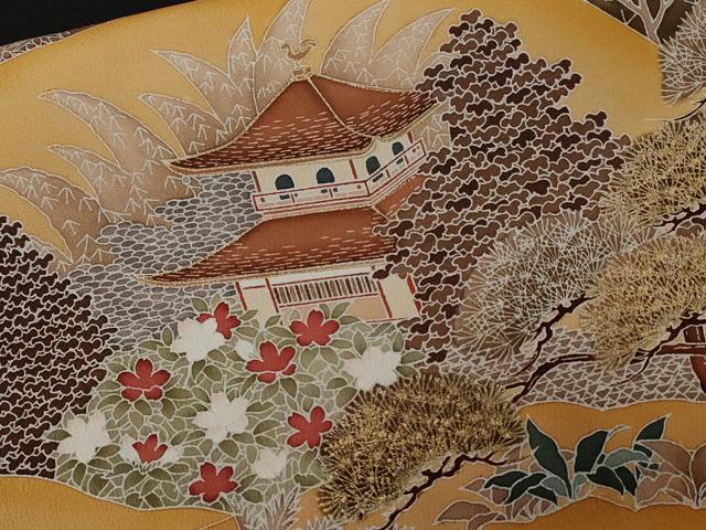 平和屋着物■豪華黒留袖 駒刺繍 御所解文 金彩 正絹 逸品 CAAX3671ev