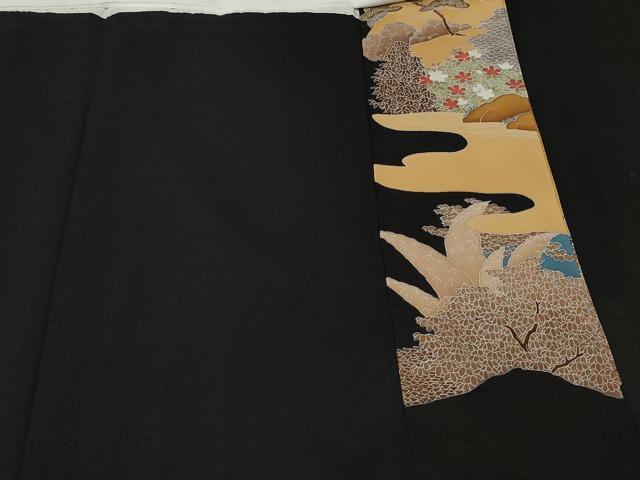 平和屋着物■豪華黒留袖 駒刺繍 御所解文 金彩 正絹 逸品 CAAX3671ev