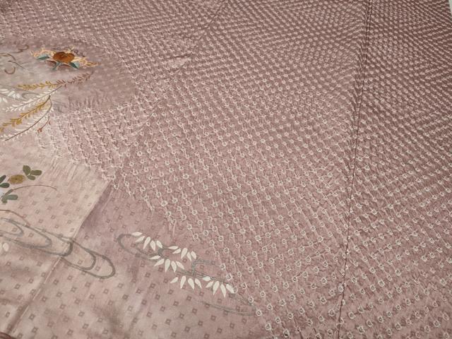 平和屋着物●訪問着 絞り 刺繍 流水吉祥花文 暈し染め 金銀彩 正絹 逸品 CAAX4421ut