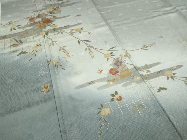 平和屋着物●訪問着 破れ色紙花文 暈し染め 金彩 正絹 逸品 CAAX4423ut