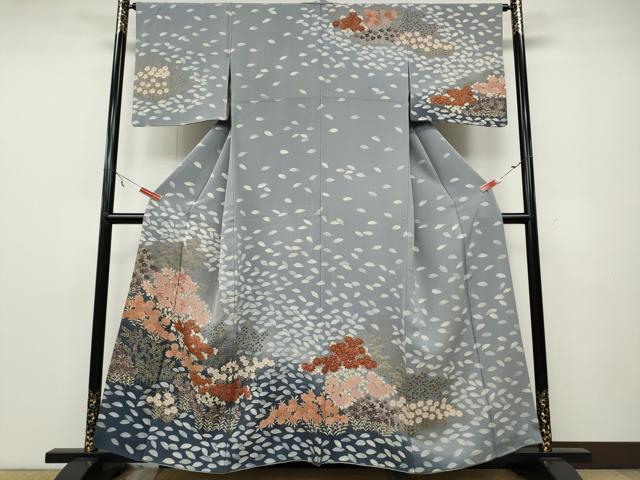 平和屋着物●訪問着 刺繍 草花尽くし 暈し染め 金彩 正絹 逸品 CAAX4446ut