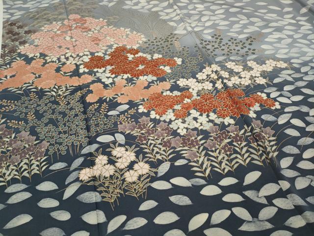 平和屋着物●訪問着 刺繍 草花尽くし 暈し染め 金彩 正絹 逸品 CAAX4446ut
