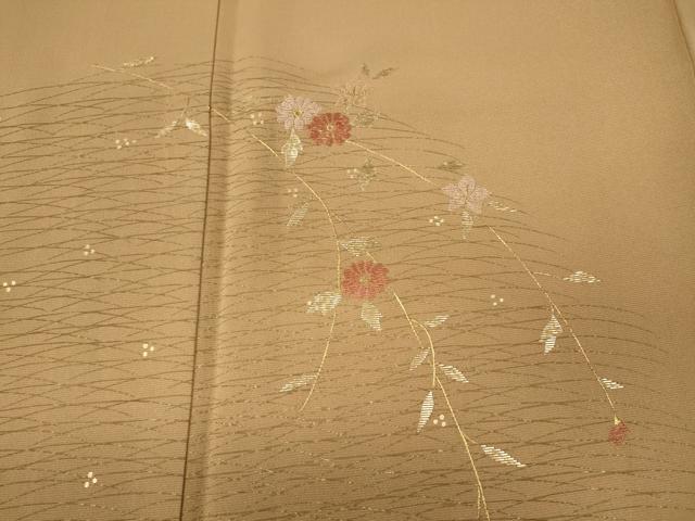 平和屋着物●訪問着 竹屋町刺繍 枝花文 金彩 正絹 逸品 CAAX4452ut