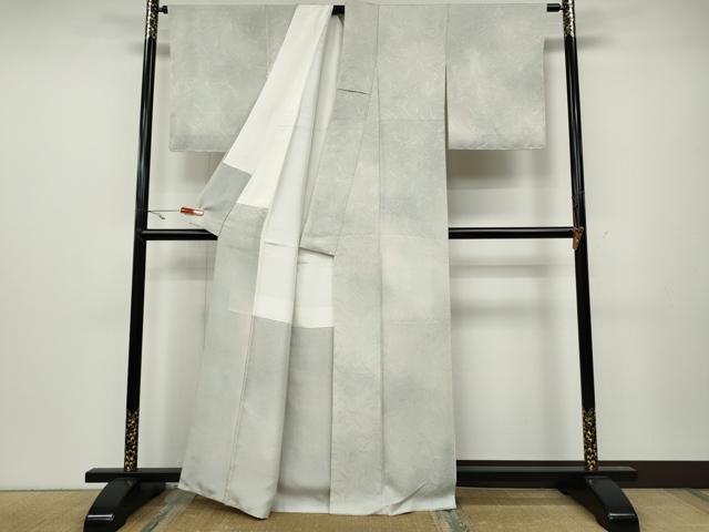 平和屋着物●上質な小紋 作家物 墨流し地紋 暈し染め 正絹 逸品 未使用 CAAX4456ut