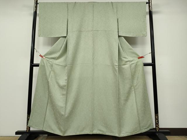平和屋着物●上質な色無地 南天地紋 裏葉柳色 正絹 逸品 CAAX4461ut