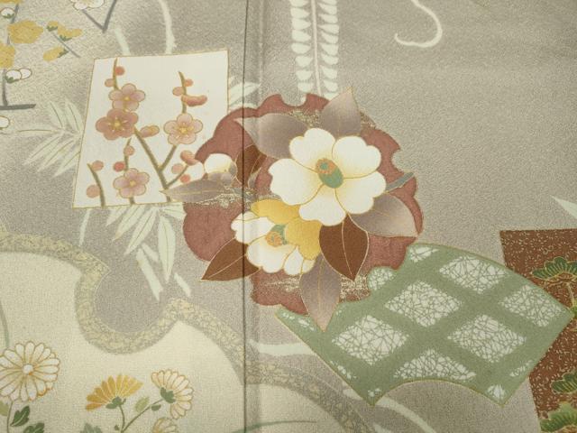 平和屋着物●訪問着 雪輪草花文 暈し染め 金彩 正絹 逸品 CAAX4467ut