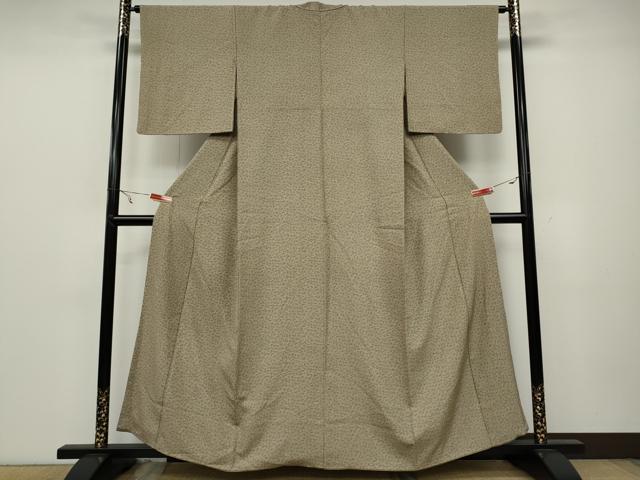 平和屋着物●上質な小紋 枝葉文 三越扱い 正絹 逸品 CAAX4476ut