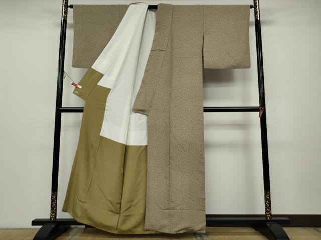 平和屋着物●上質な小紋 枝葉文 三越扱い 正絹 逸品 CAAX4476ut