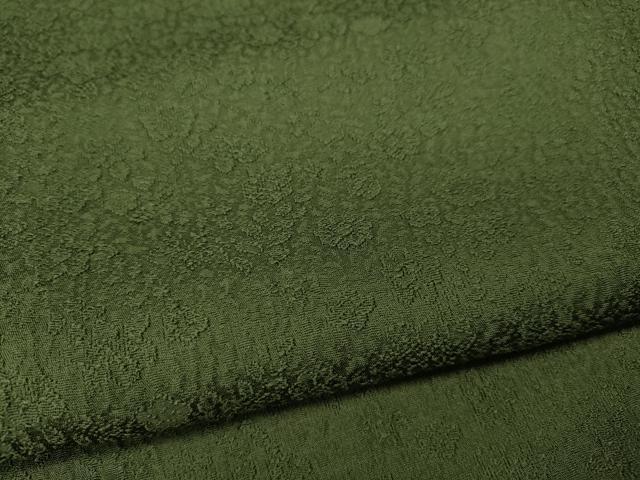 平和屋着物●上質な色無地 舞花地紋 松葉色 正絹 逸品 CAAX4510ut