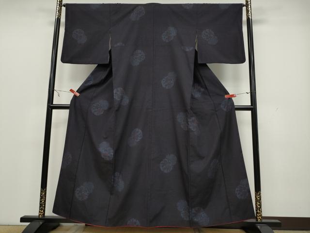 平和屋着物●結城紬 100亀甲 雪輪花文 正絹 逸品 CAAX4523ut
