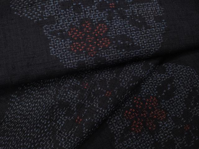 平和屋着物●結城紬 100亀甲 雪輪花文 正絹 逸品 CAAX4523ut
