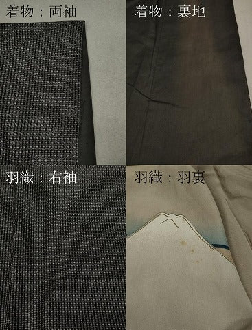 平和屋着物●男性 本場大島紬 アンサンブル 吉祥文 正絹 逸品 CAAX4539ut