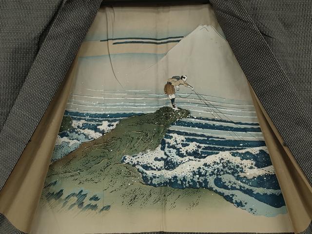 平和屋着物●男性 本場大島紬 アンサンブル 吉祥文 正絹 逸品 CAAX4539ut