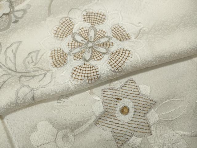 平和屋着物●訪問着 総刺繍 正倉院花文 金銀糸 正絹 逸品 CAAX4551ut