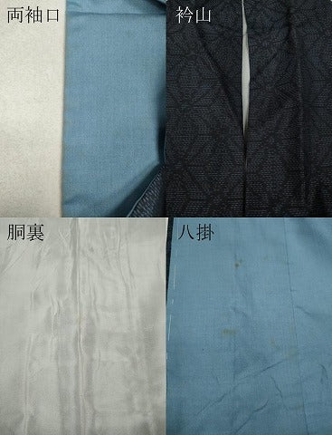 平和屋着物●本場大島紬 麻の葉文様 正絹 逸品 CAAX4561ut