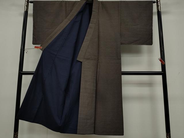 平和屋着物●男性 本場大島紬 アンサンブル 格子柄 正絹 逸品 CAAX4571ut