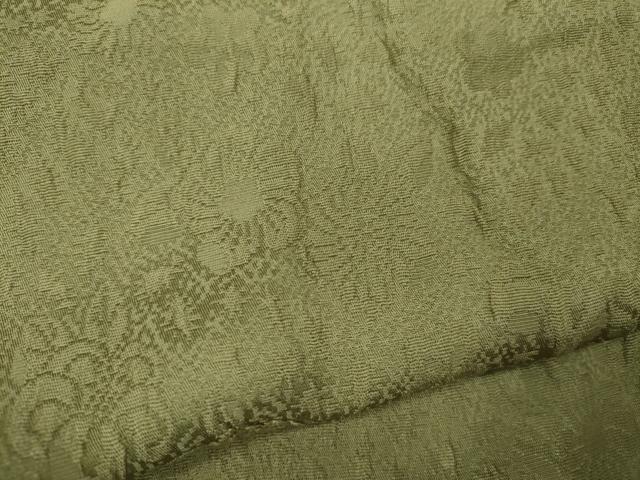 平和屋着物●上質な色無地 辻が花地紋 黄海松茶色 正絹 逸品 CAAX4678ut