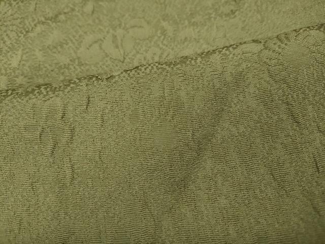 平和屋着物●上質な色無地 辻が花地紋 黄海松茶色 正絹 逸品 CAAX4678ut
