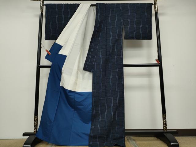 平和屋着物●上質な紬 格子松花文 正絹 逸品 CAAX4689ut