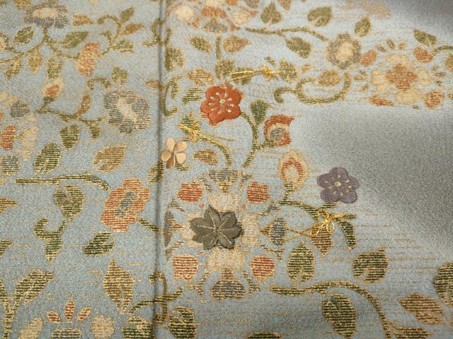 平和屋着物●訪問着 駒刺繍 更紗花唐草文 暈し染め 金彩 正絹 逸品 CAAX4699ut