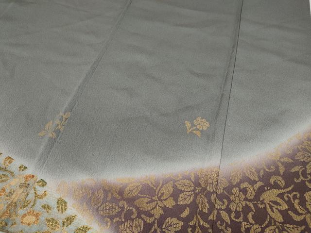 平和屋着物●訪問着 駒刺繍 更紗花唐草文 暈し染め 金彩 正絹 逸品 CAAX4699ut