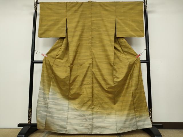 平和屋着物●訪問着 本場染大島紬 霞文 正絹 逸品 CAAX4712ut