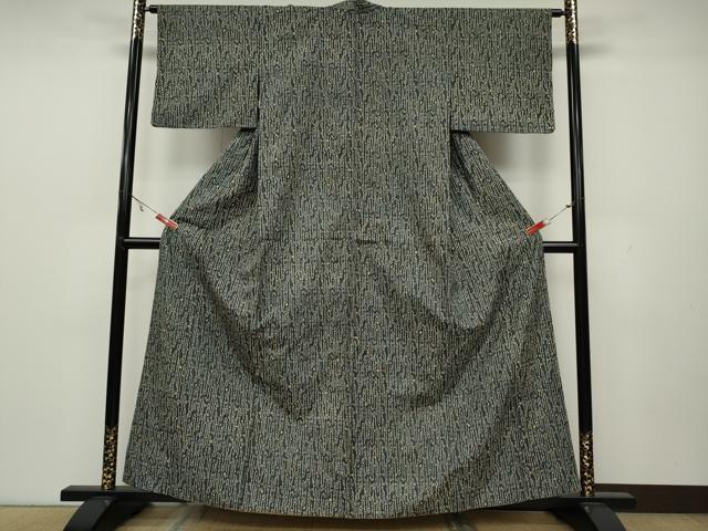 平和屋着物●上質な小紋 紬地 型染め 吉祥文 正絹 逸品 CAAX4718ut