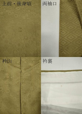 平和屋着物●上質な色無地 草花地紋 利休茶色 正絹 逸品 CAAX4748ut