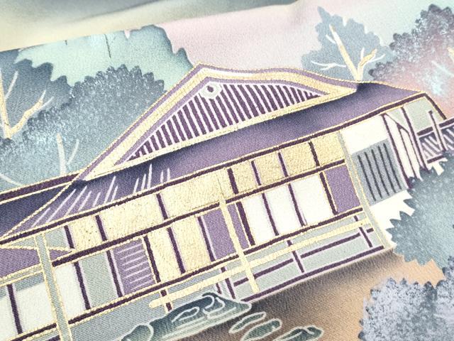 平和屋着物■豪華黒留袖 風景文 暈し染め 金彩 正絹 逸品 CAAX4957th