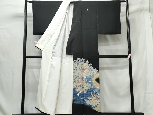平和屋着物■豪華黒留袖 風景文 暈し染め 金彩 正絹 逸品 CAAX4981th