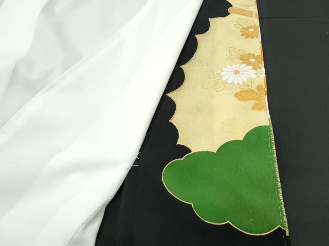 平和屋着物■豪華黒留袖 駒刺繍 桧扇花鳥文 金銀糸 正絹 逸品 CAAX4991th