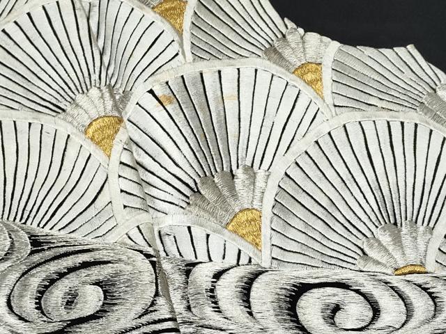 平和屋着物■豪華黒留袖 松青海波 金銀糸 正絹 逸品 CAAX5308fb