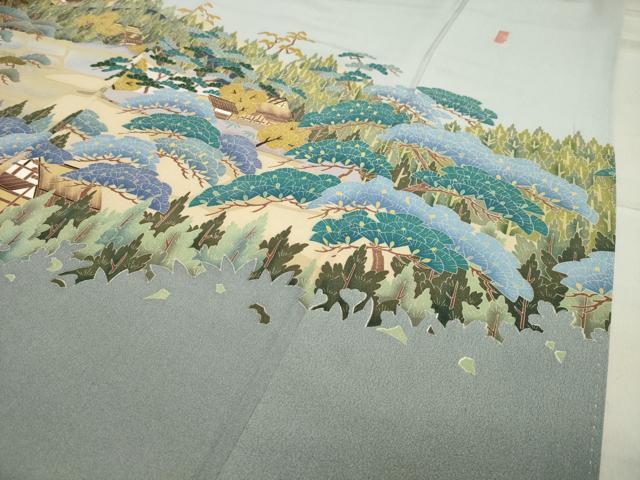 平和屋着物●豪華色留袖 友禅 作家物 風景文 正絹 逸品 CAAX5623gh