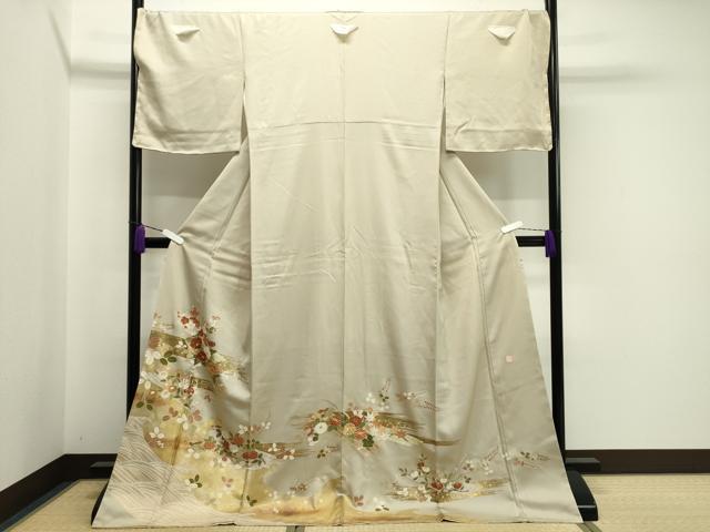 平和屋着物●豪華色留袖 作家物 駒刺繍 花筏 金彩 正絹 逸品 未使用 CAAX5639gh