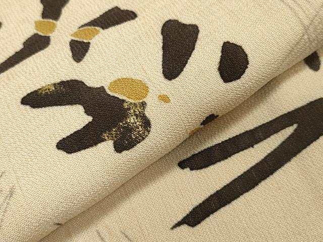 平和屋着物●訪問着 紬地 草木文 金彩 正絹 逸品 CAAX5651gh