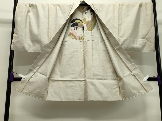 平和屋着物●男性 本場大島紬 アンサンブル 白大島 100亀甲 総詰め キングサイズ 証紙付き 正絹 逸品 CAAX5676gh