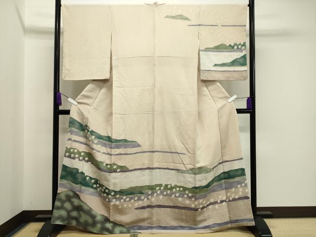 平和屋着物●訪問着 作家物 飛鳥文 鬼しぼ縮緬 正絹 逸品 CAAX5700gh