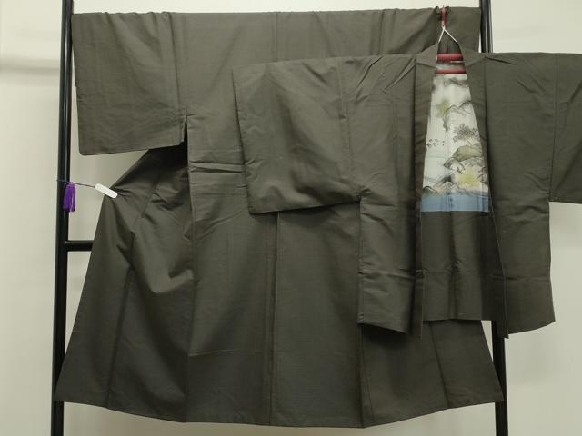 平和屋着物●男性 紬 アンサンブル 120亀甲 正絹 逸品 未使用 CAAX5706gh