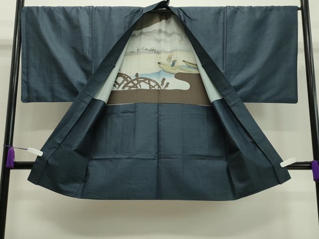 平和屋着物●男性 本場大島紬 アンサンブル 80亀甲 正絹 逸品 CAAX5747gh