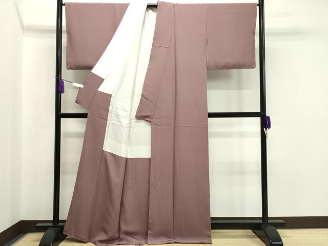 平和屋着物●上質な色無地 作家物 草木あしび染 鴇浅葱色 正絹 逸品 未使用 CAAX5762gh
